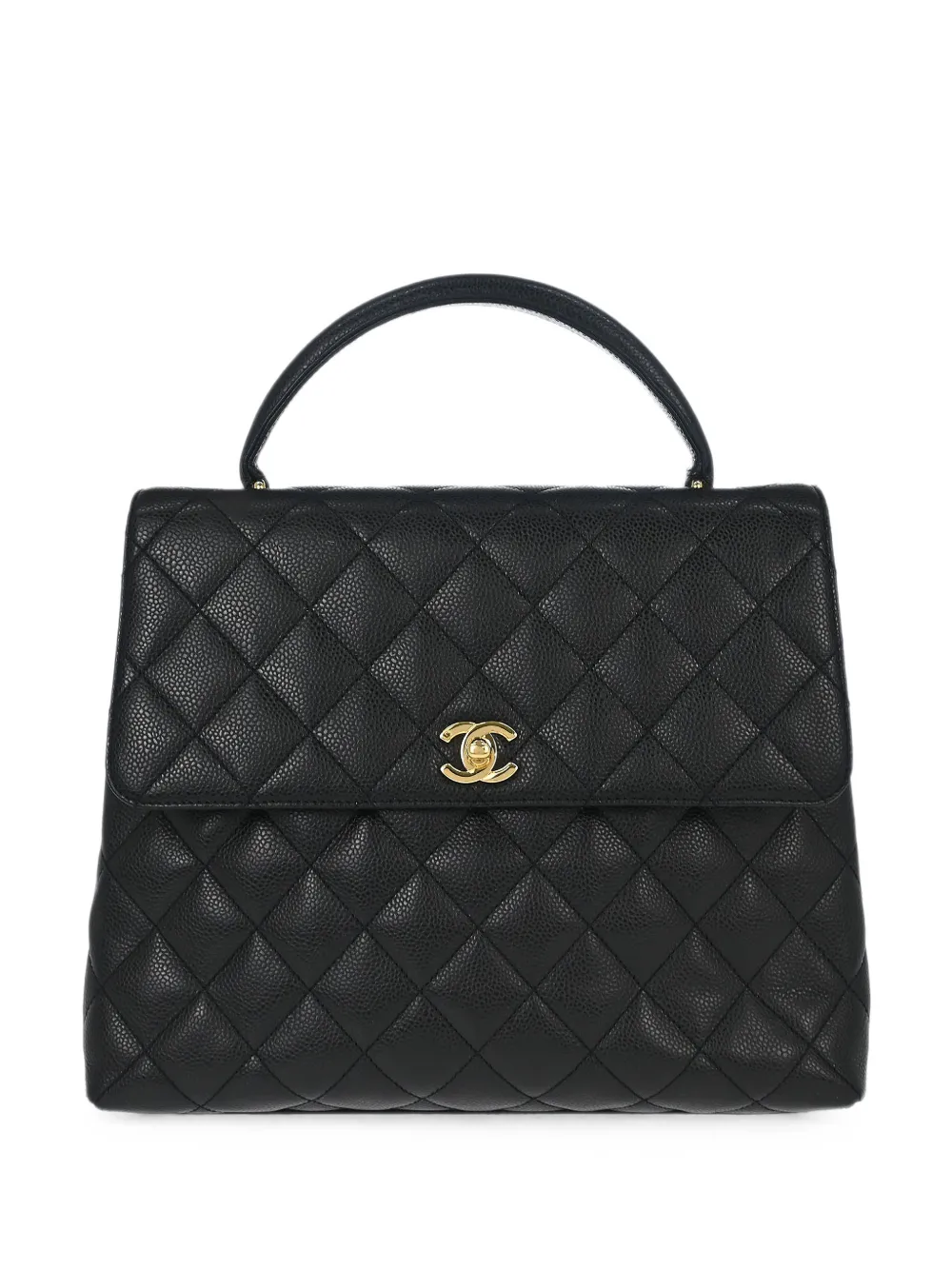 CHANEL Pre-Owned 2000-2002 quilted CC turn-lock handbag - Nero