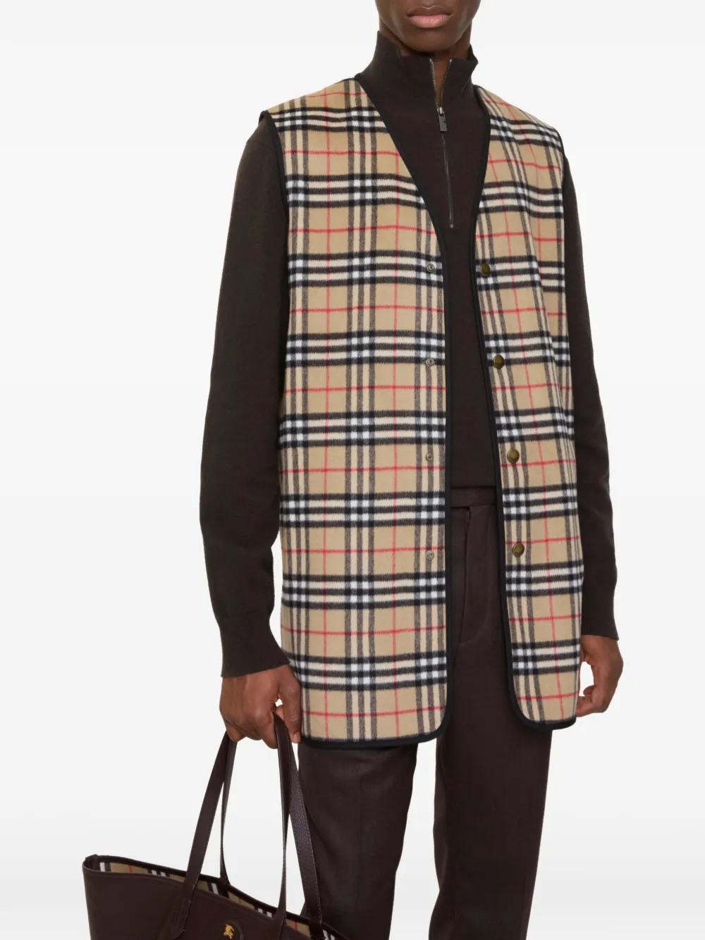 Burberry Geruite wollen kasjmier warmer Beige