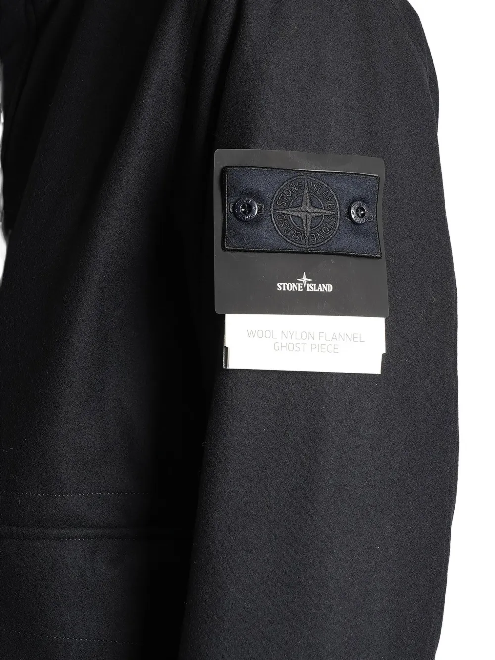 Stone Island 4100018 wollen nylon Flannel_S.I ghost jack Zwart