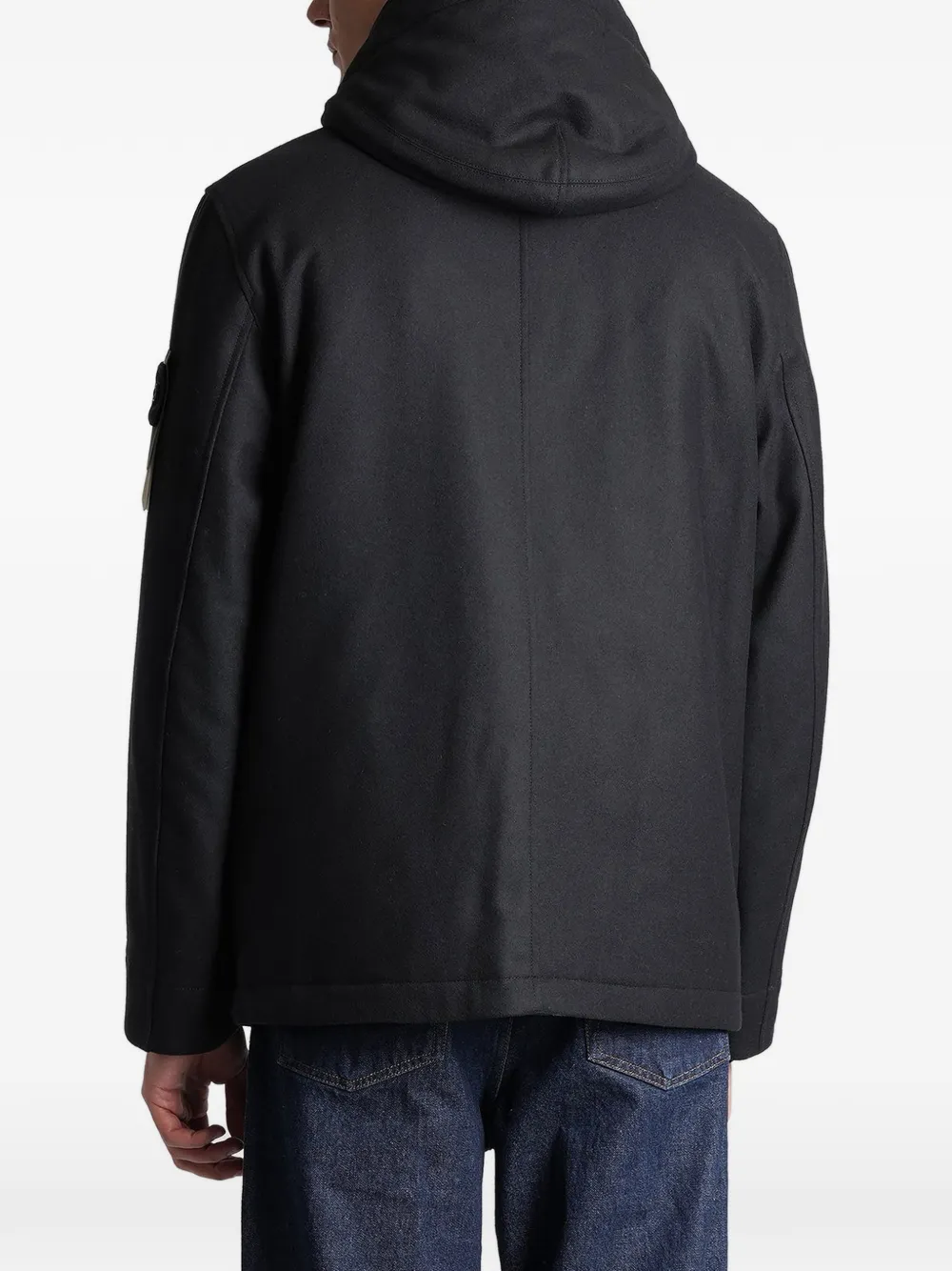 Stone Island 4100018 wollen nylon Flannel_S.I ghost jack Zwart