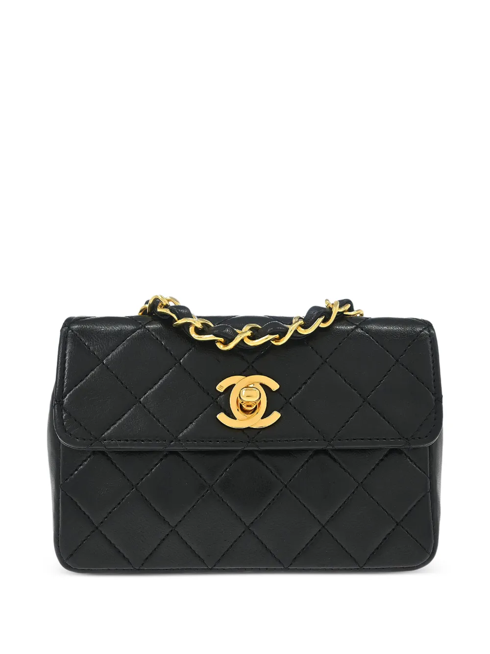 CHANEL Pre-Owned 1989-1991 diamond quilting mini bag - Nero