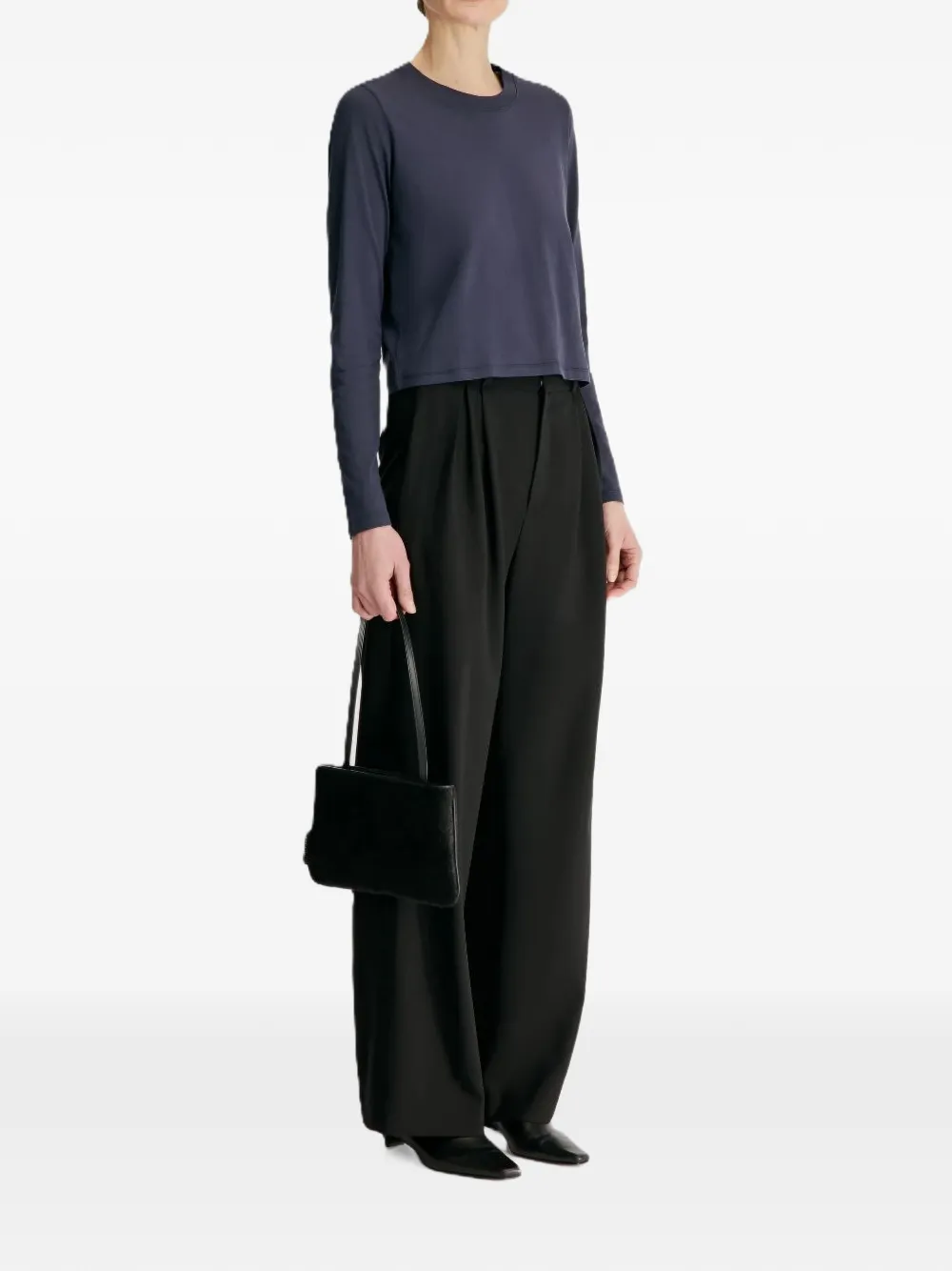 LouLou de Saison Masal LDS cropped T-shirt met lange mouwen Blauw