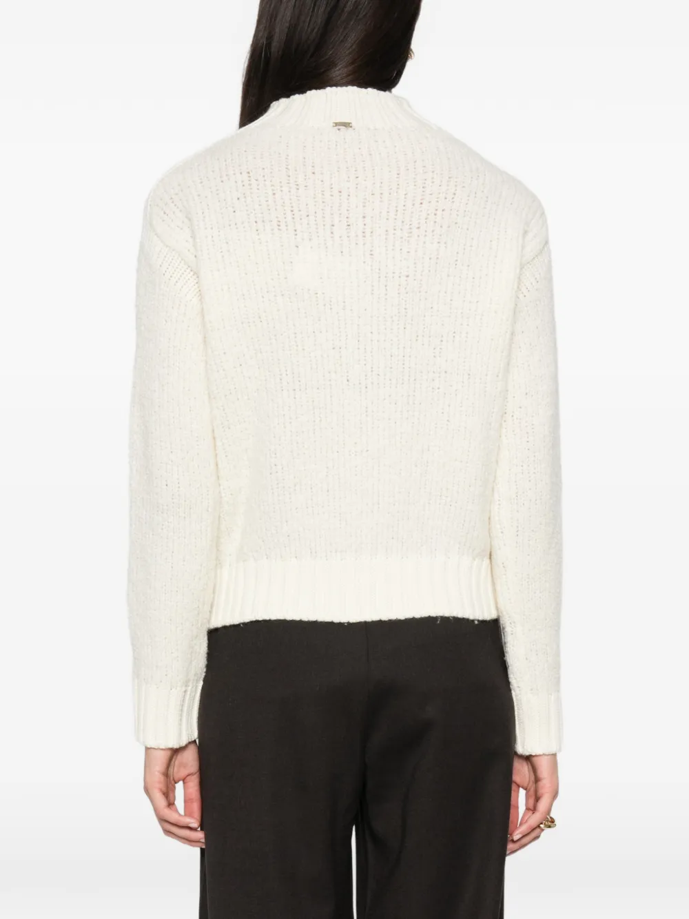Herno bouclé ribbed-trim sweater Beige
