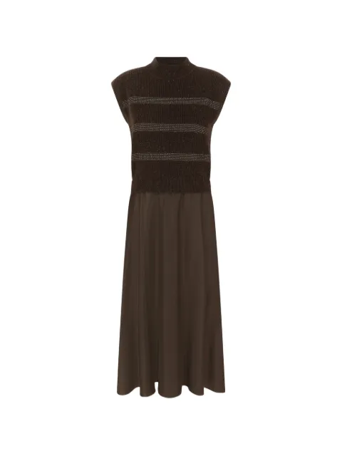 Peserico striped ribbed-knit midi dress