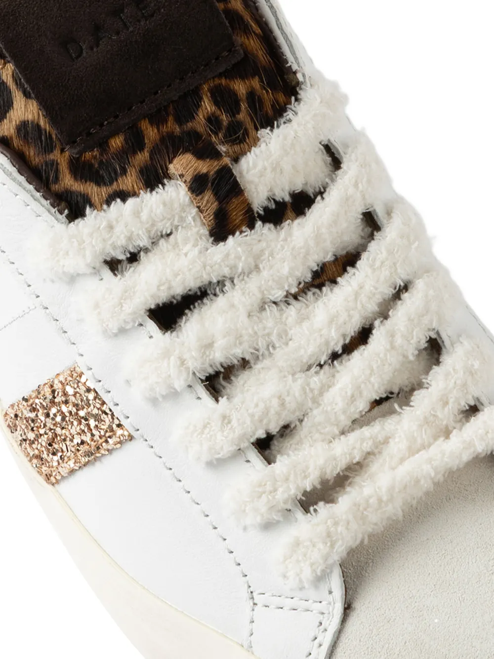 D.A.T.E. Hill Low leopard-print leather low-top sneakers Wit