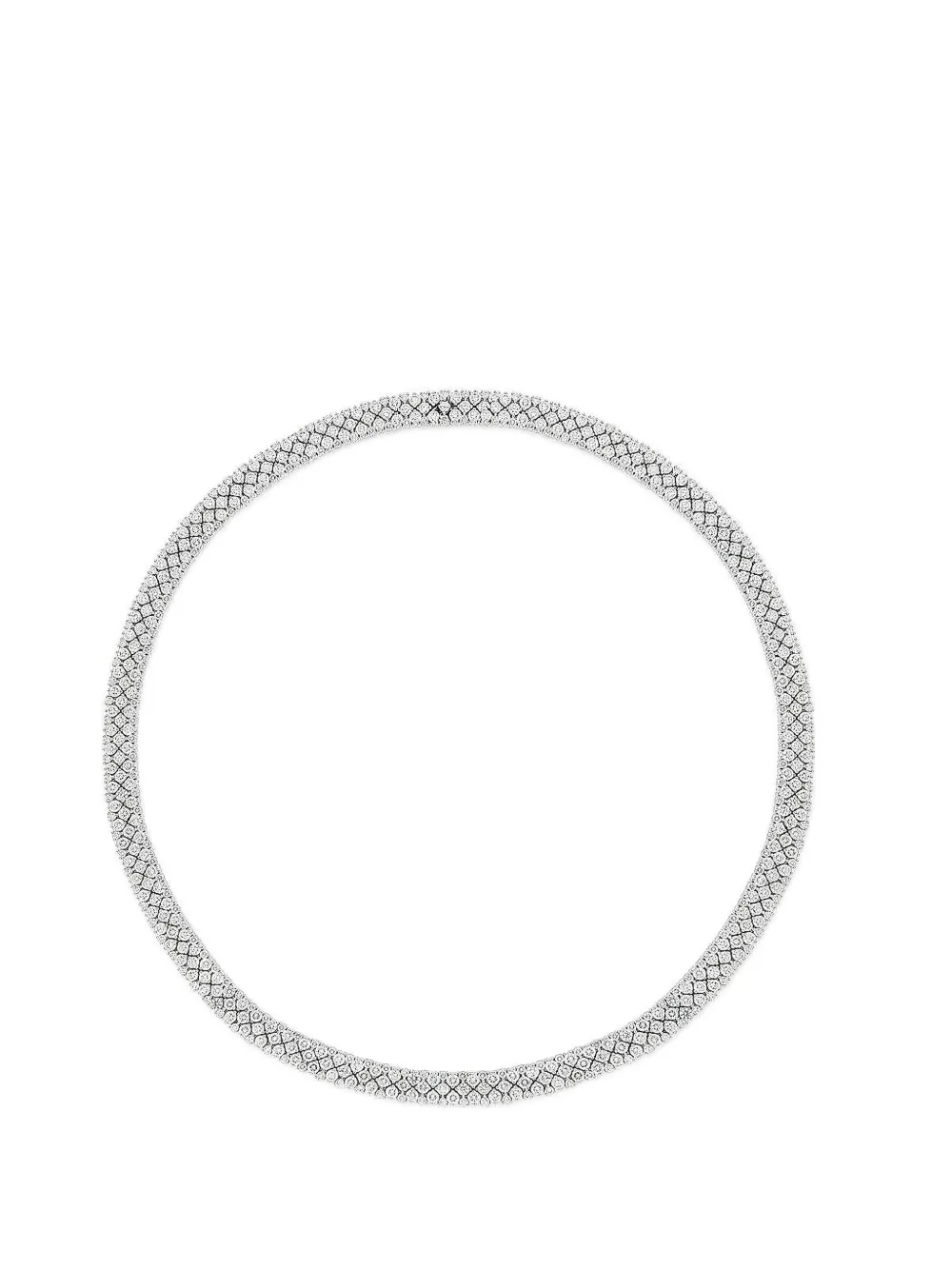 Roberto Demeglio Collana in cashmere con diamanti - Argento