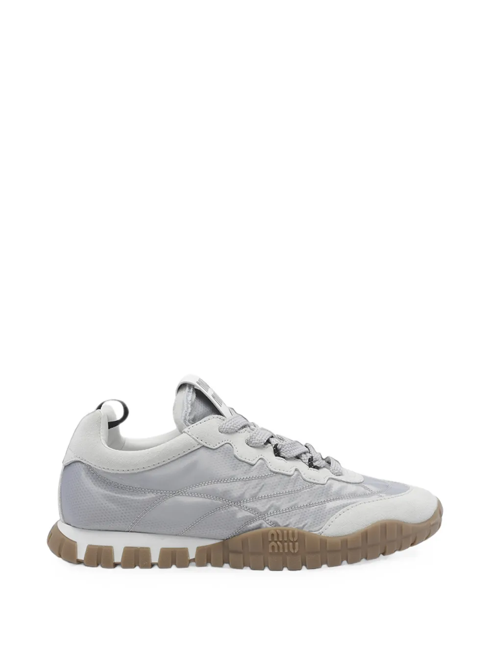 Miu Miu Plume Sneakers aus Funktionsstoff und Wildleder - Grau