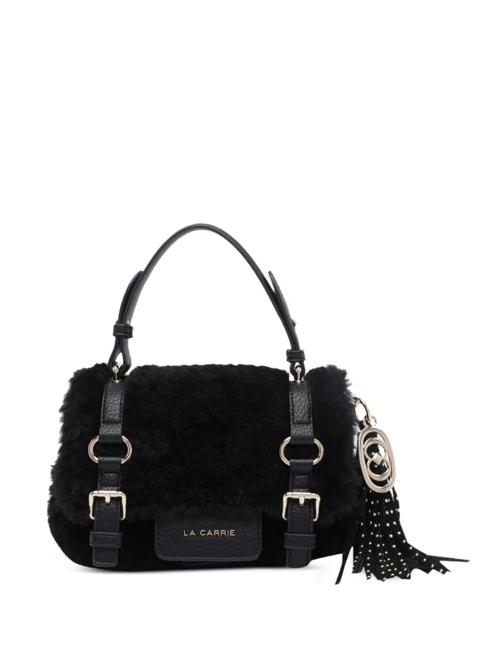 La Carrie Teddy buckle-detail clutch bag
