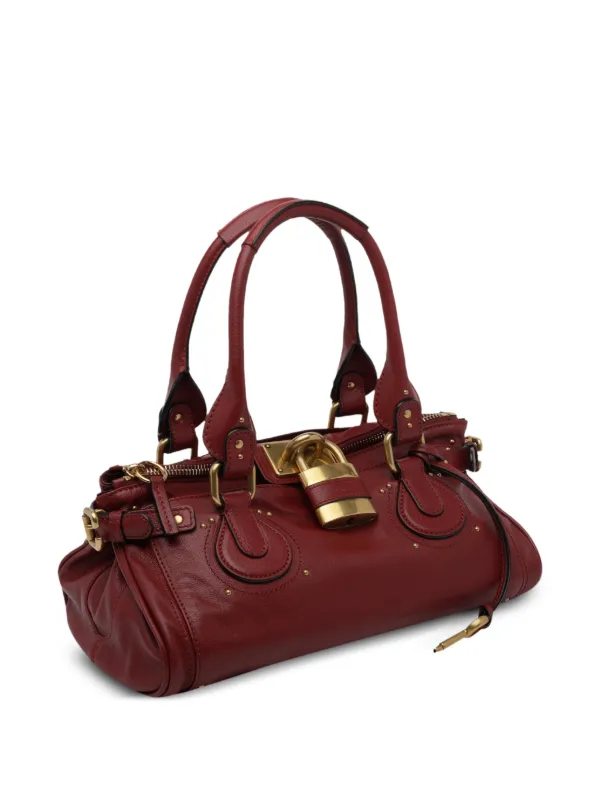 Chloé Paddington lock-detail Clutch Bag | Red | FARFETCH