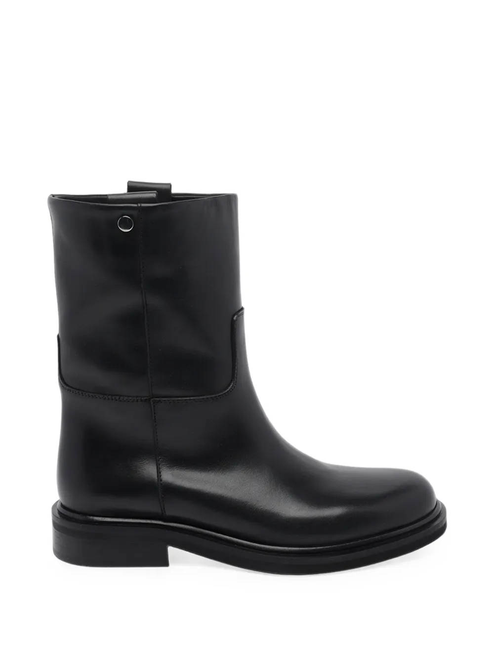 POEVE Liva round-toe calf leather ankle boots
