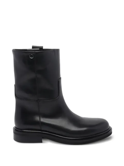 POEVE Liva round-toe calf leather ankle boots
