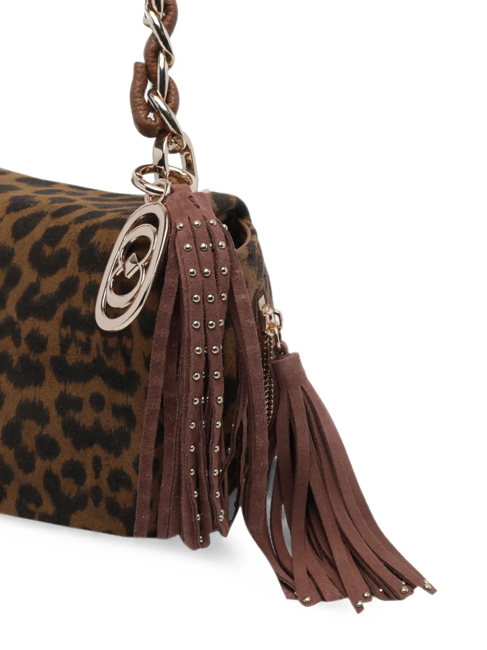 La Carrie Lio clutch met luipaardprint Bruin