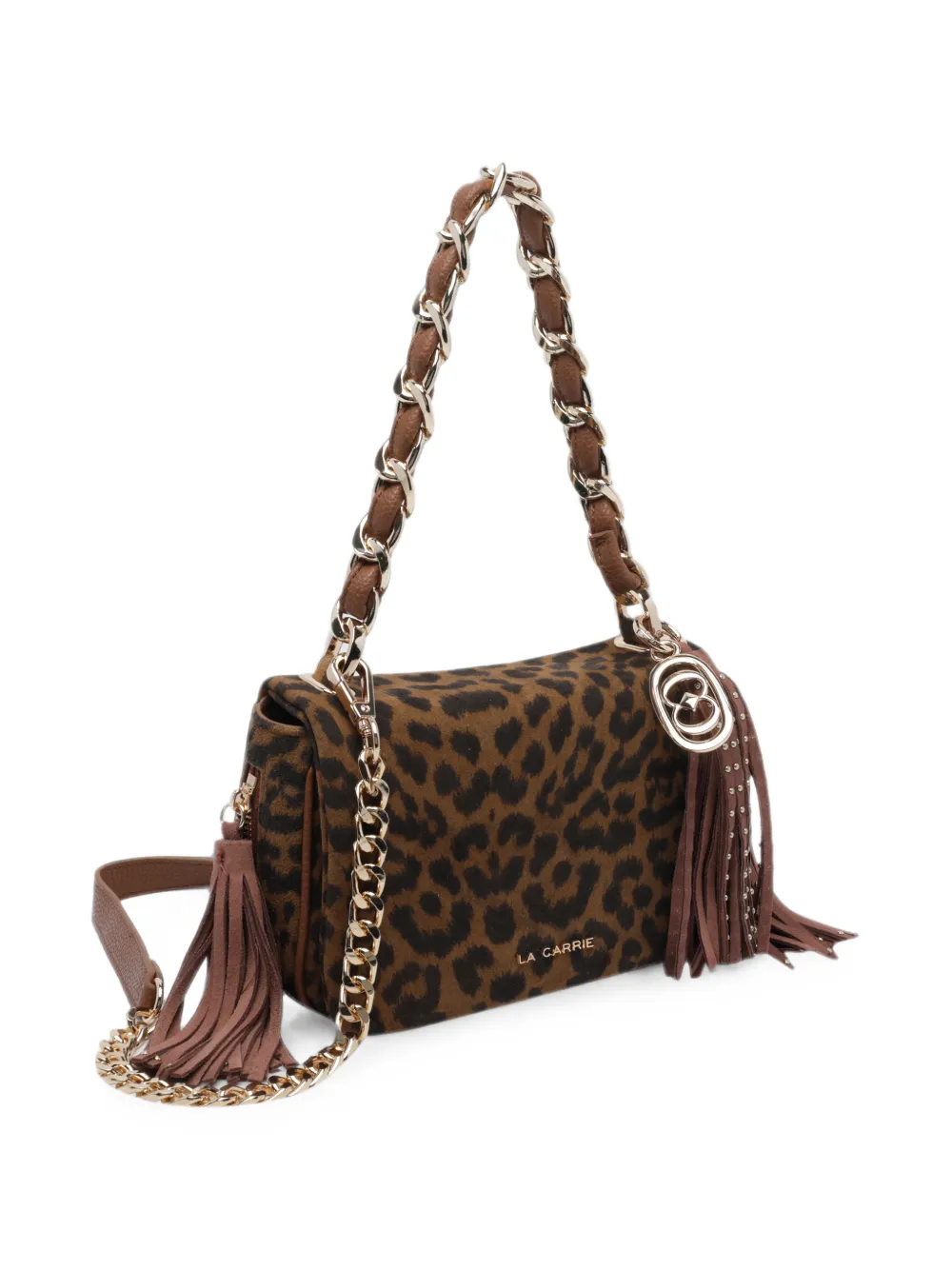 La Carrie Lio clutch met luipaardprint Bruin
