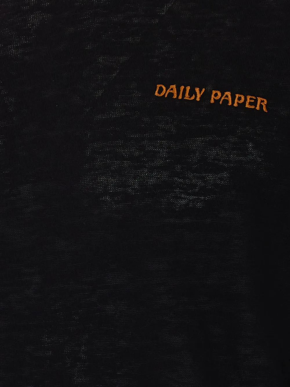 Daily Paper Slubtextuur T-shirt met logoborduurwerk Zwart