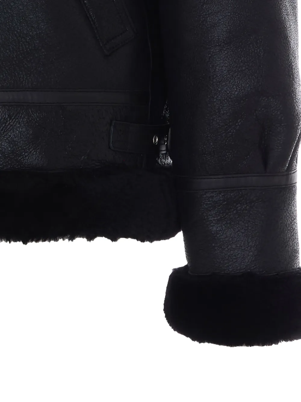 Schott Black To Hood jack met gesp-detail Zwart