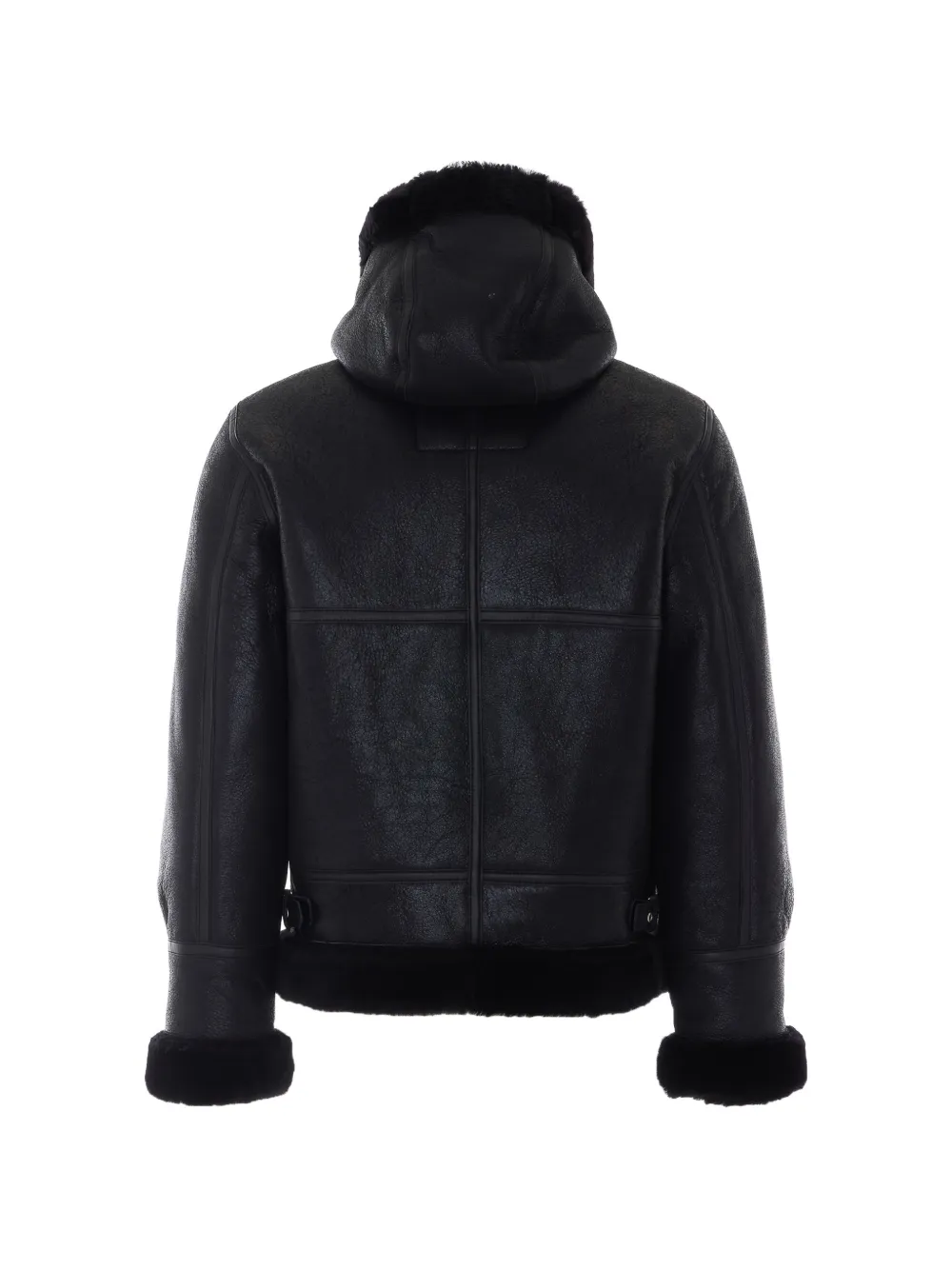 Schott Black To Hood jack met gesp-detail Zwart