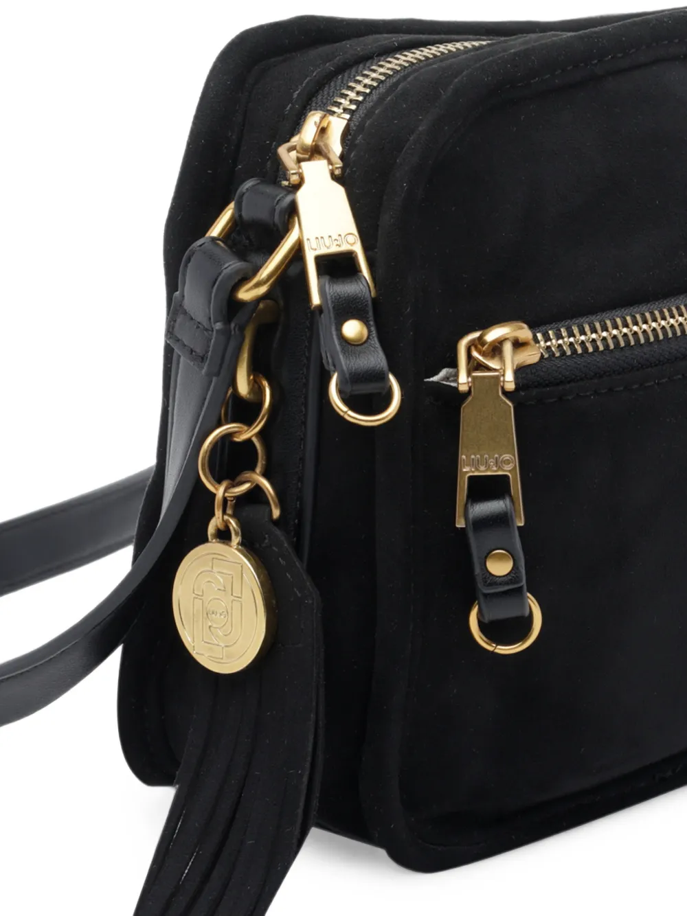 LIU JO Crossbodytas met kwast en logo-reliëf Zwart