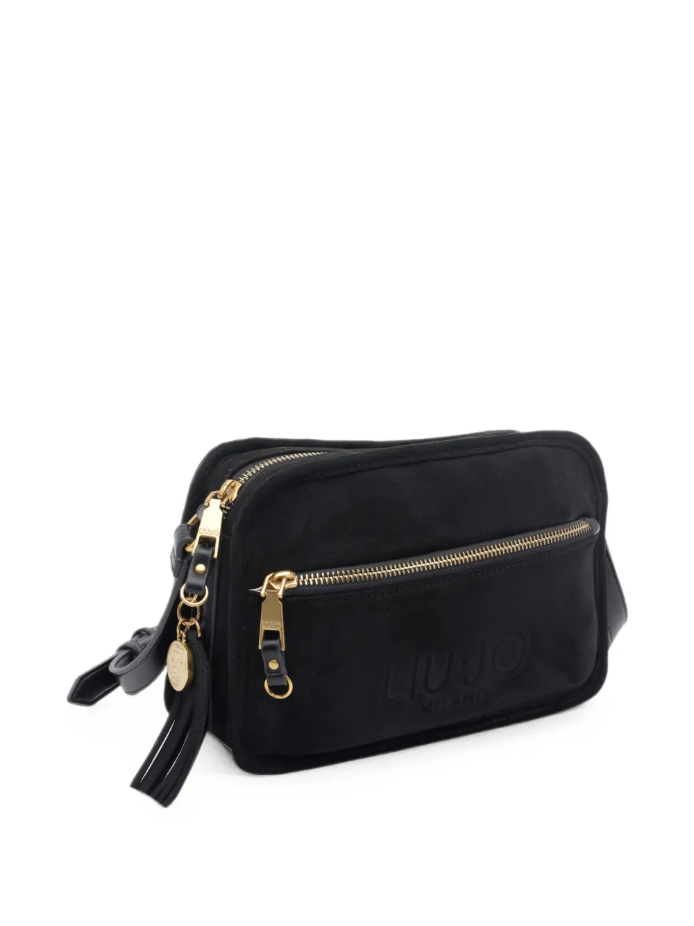 LIU JO Crossbodytas met kwast en logo-reliëf Zwart