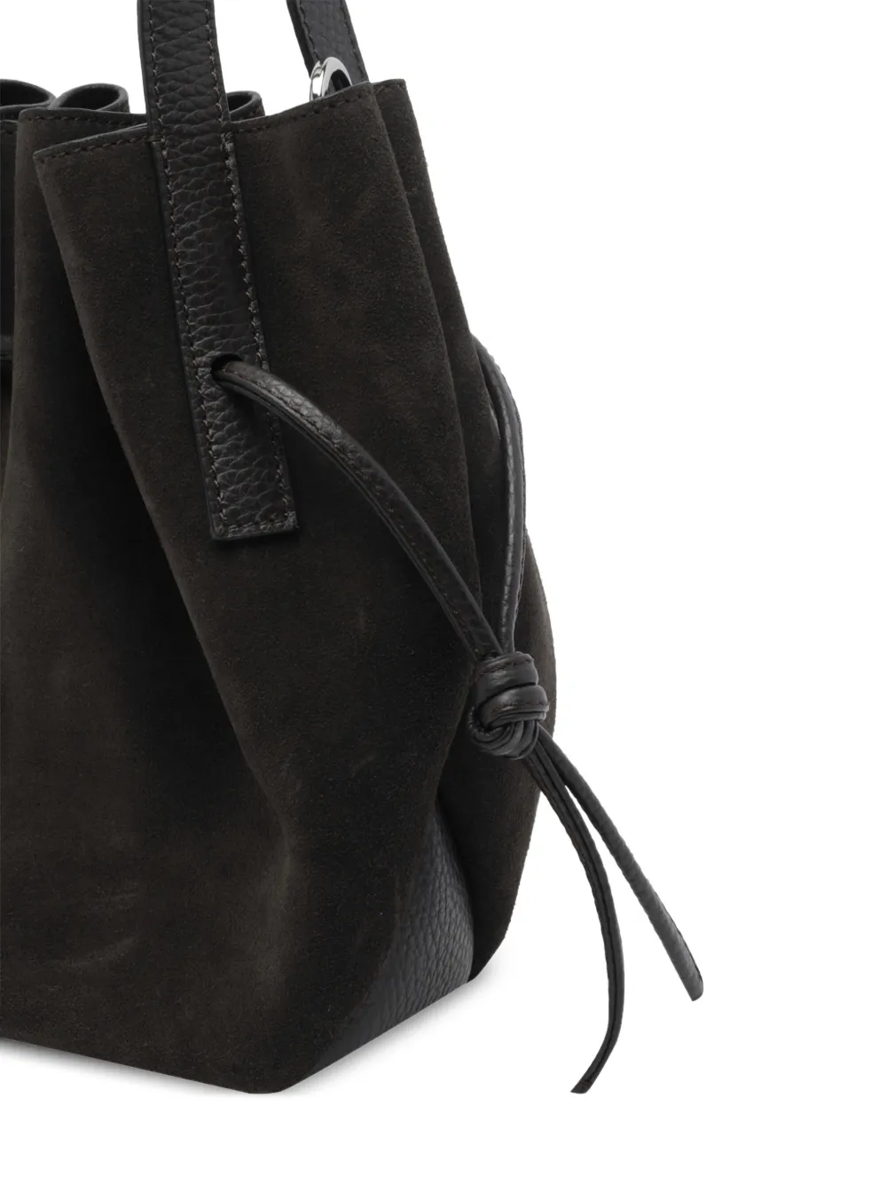 Yuzefi Scallop suède mini-shopper Bruin