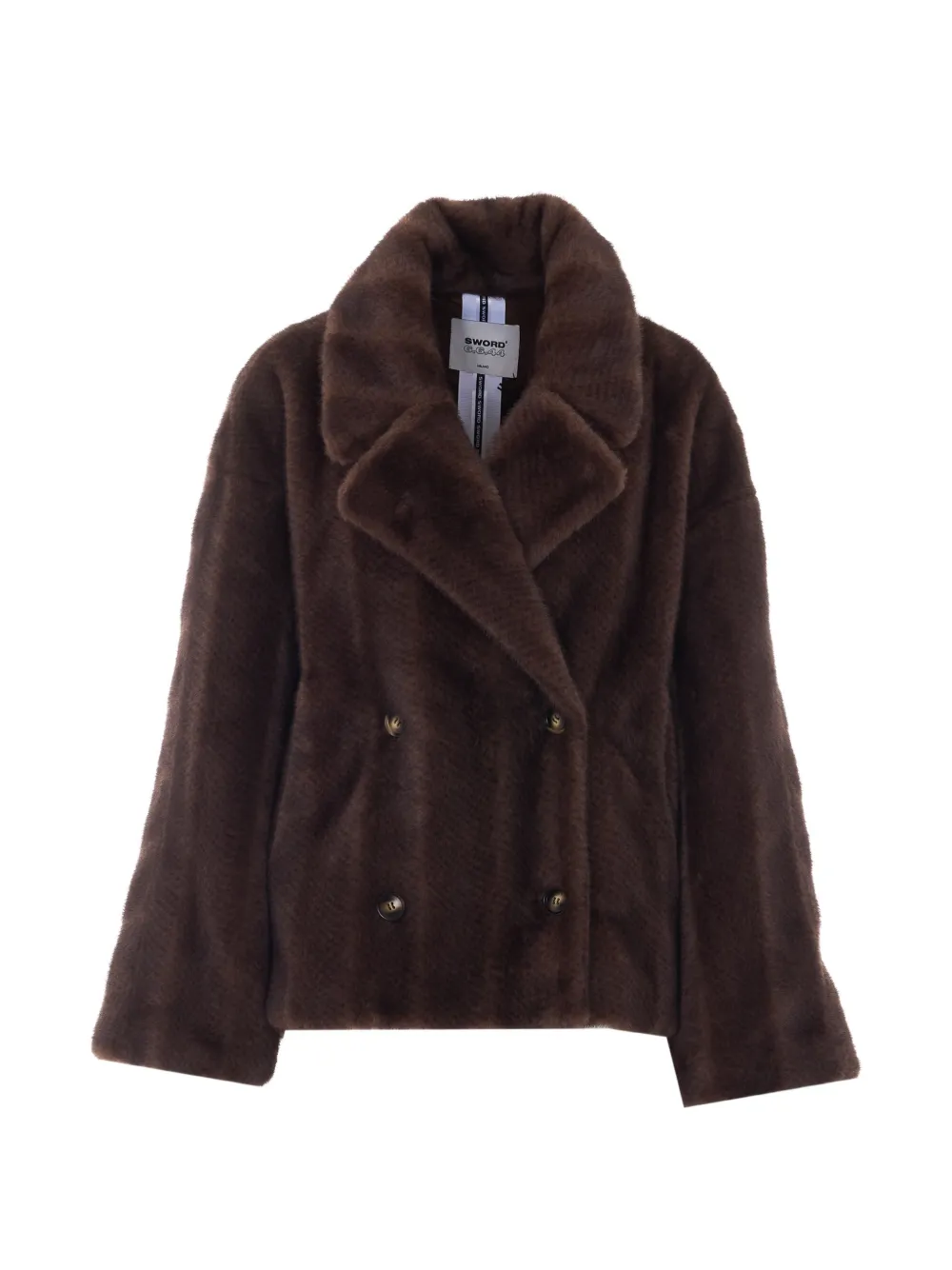 Sword faux-fur double-breasted jacket