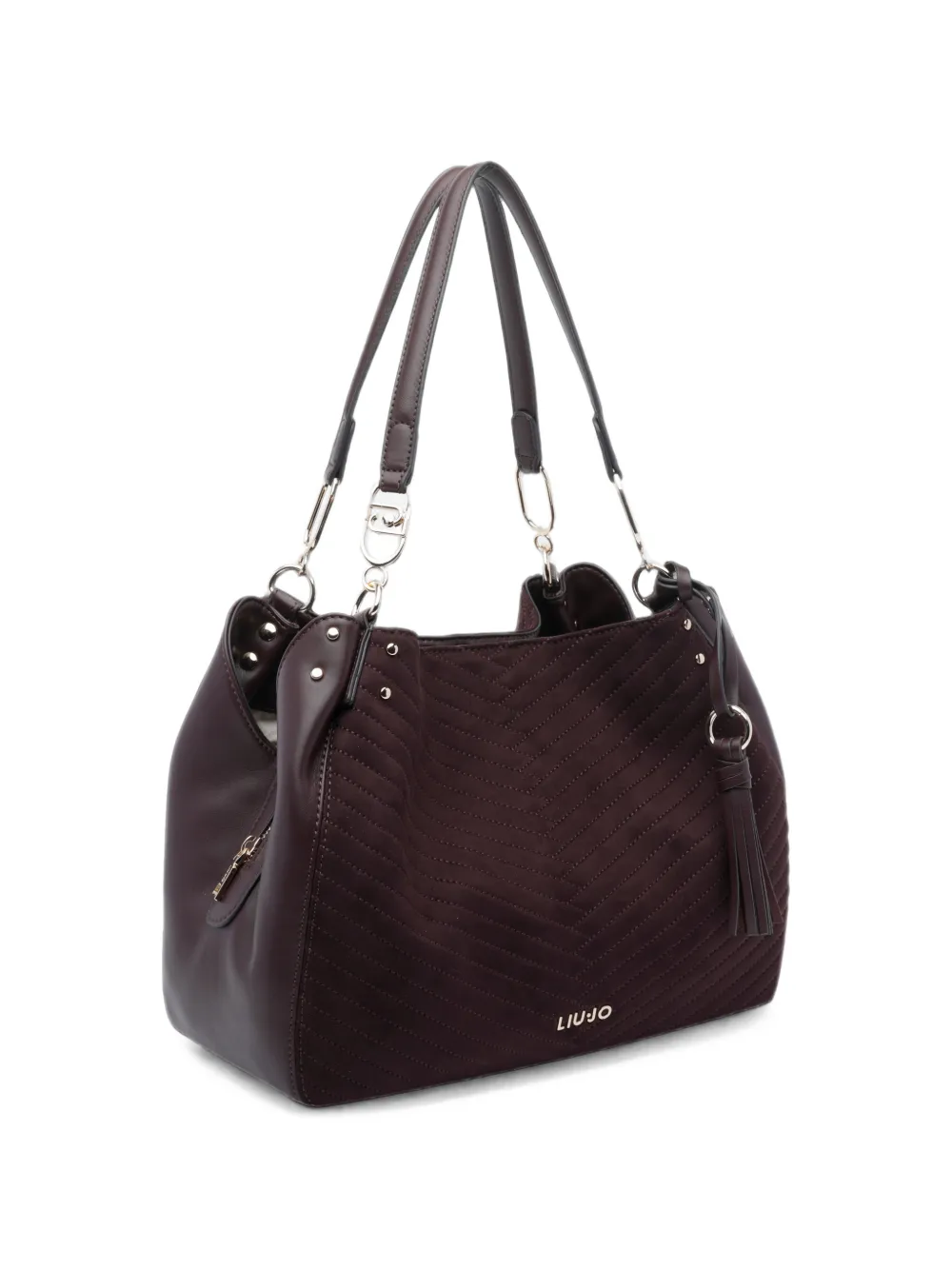 LIU JO Shopper met chevron-stiksel en kwast Rood
