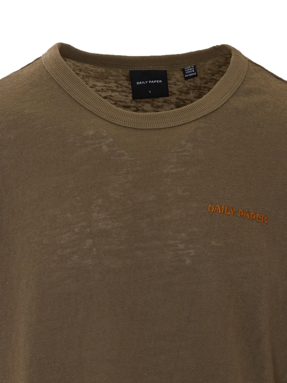 Daily Paper T-shirt met logoborduurwerk en slubtextuur Bruin