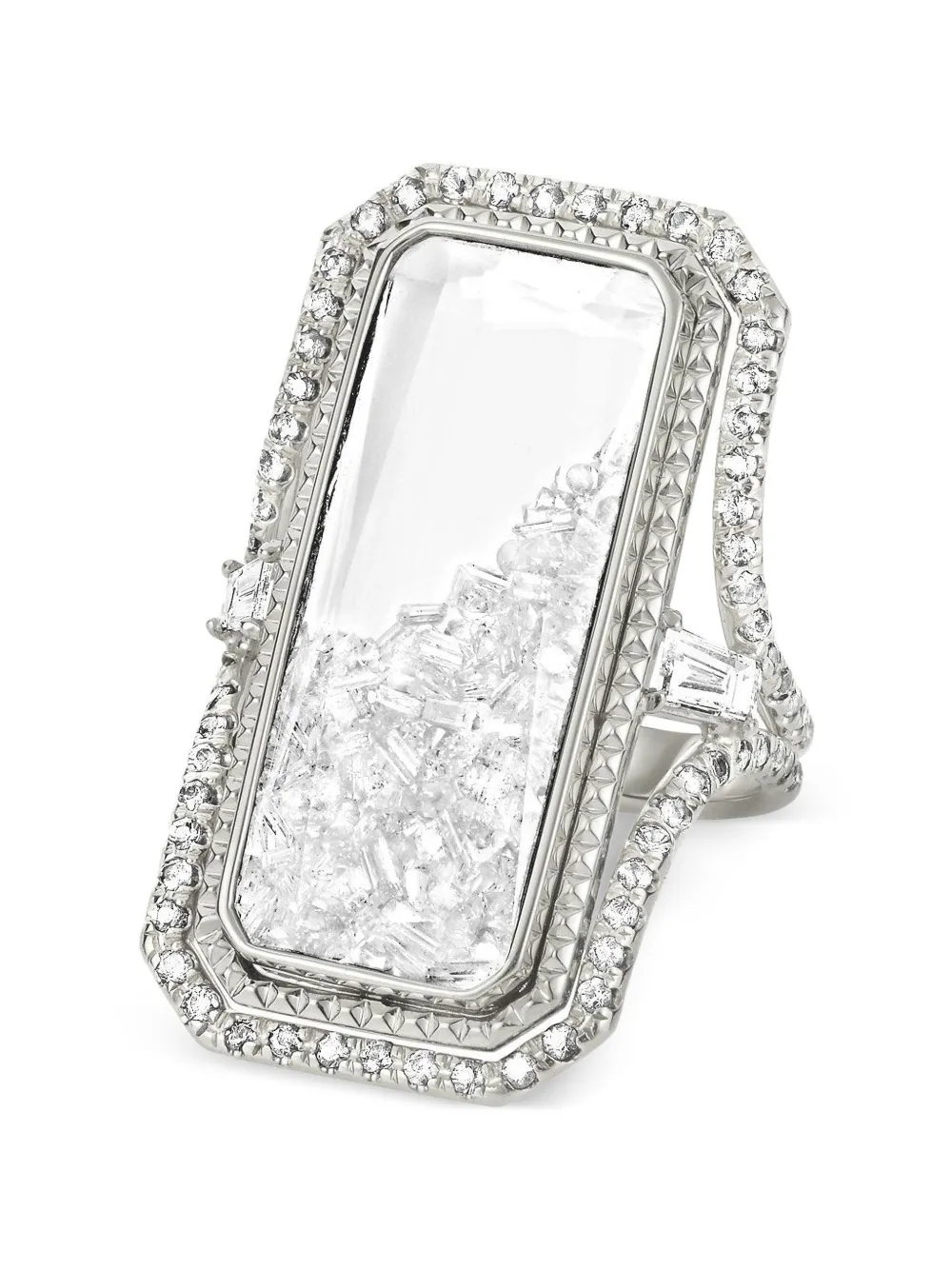 Moritz Glik Anello da cocktail Core con diamanti - Argento