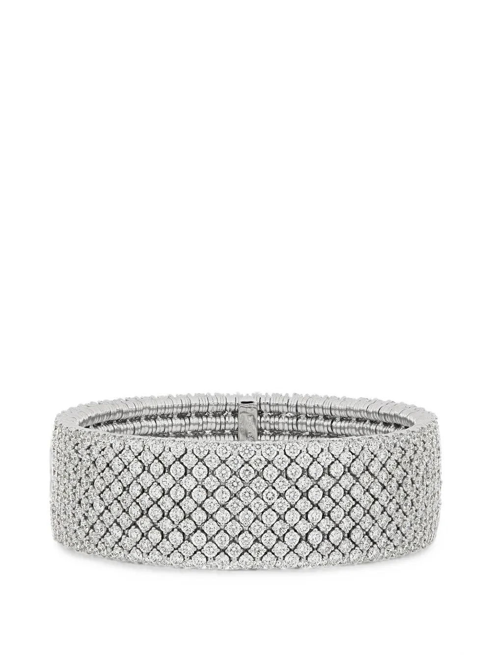 Roberto Demeglio Bracciale in cashmere con diamanti - Argento