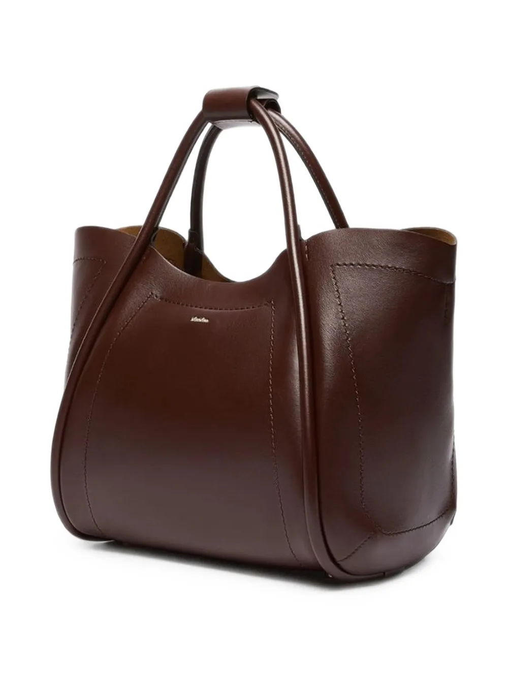 Max Mara Marine leren shopper Bruin