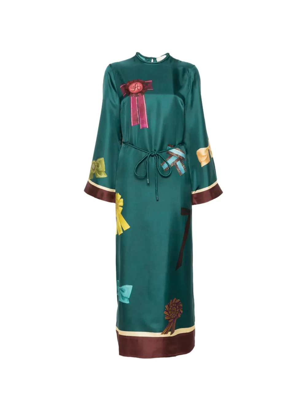 ALEMAIS Rosette silk midi dress - Grün