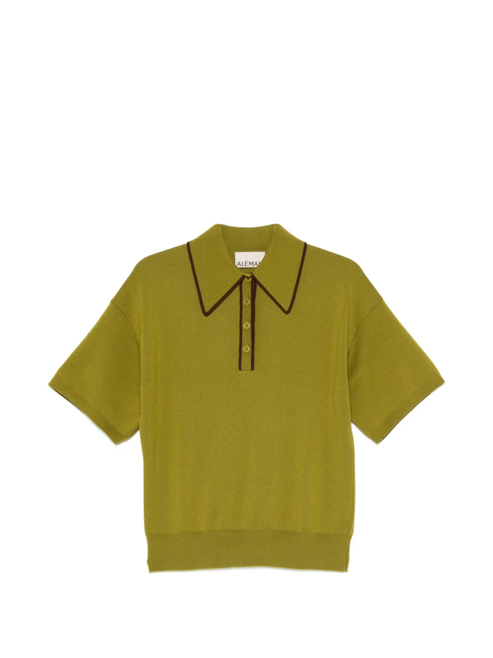 ALEMAIS Valentina olive knit polo - Grün
