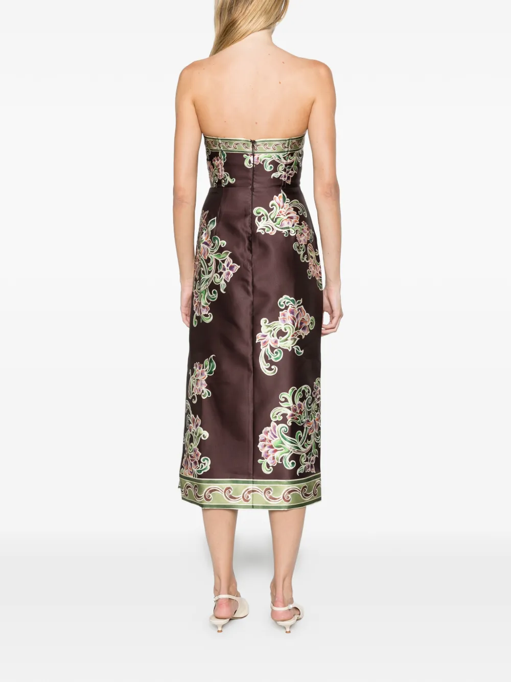 ALEMAIS Josie bodice midi dress Bruin