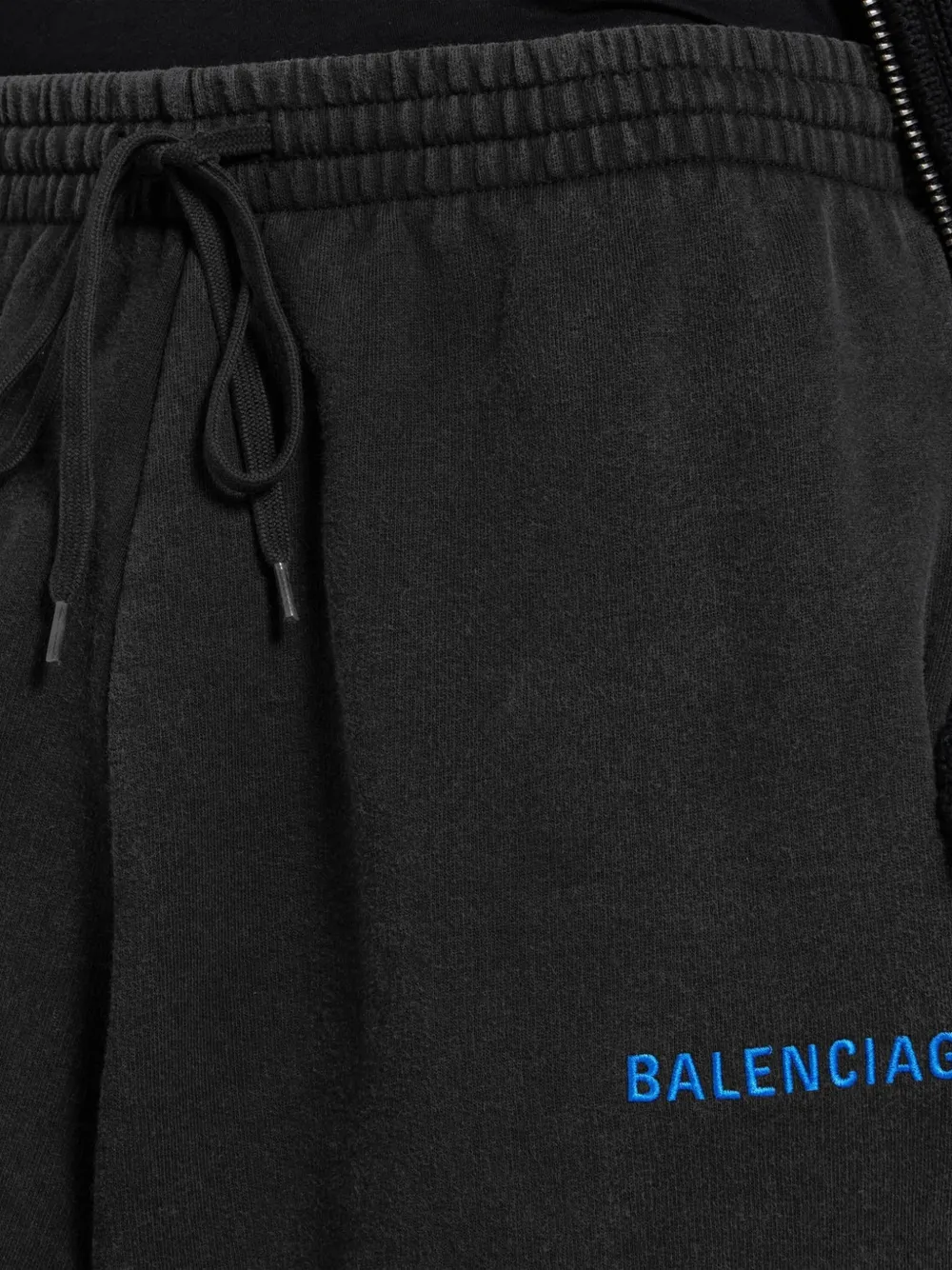 Balenciaga logo-embroidered oversized track pants Zwart