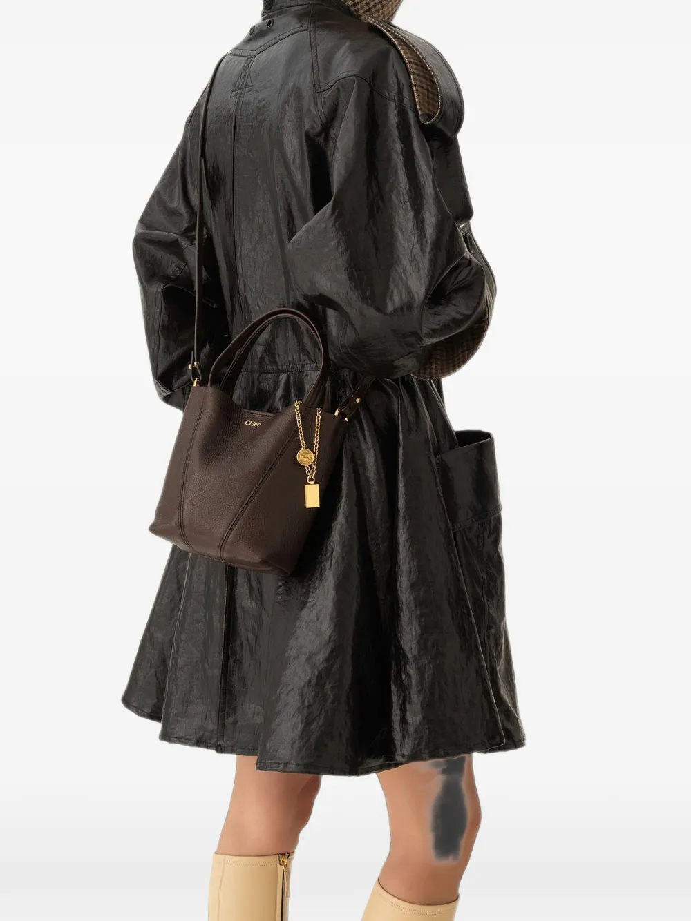 Chloé mini Spin bucket bag Bruin