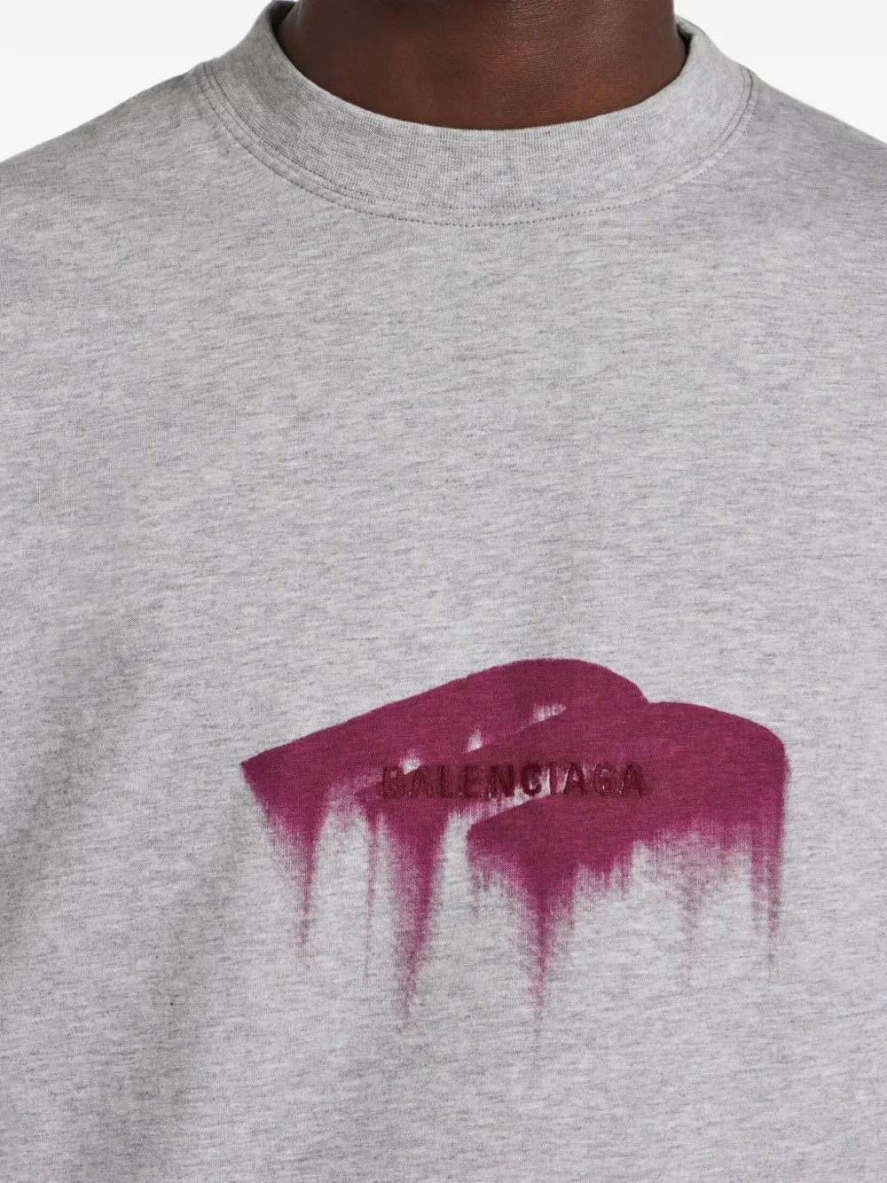 Balenciaga Wet Brush katoenen T-shirt met logo-print Grijs