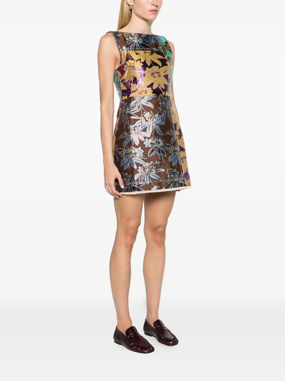 ALEMAIS Bodie jacquard mini dress Bruin
