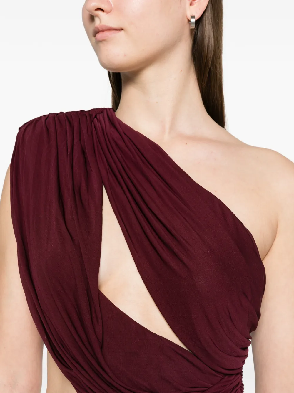 ARCINA ORI Sophie asymmetric cut-out maxi dress Paars