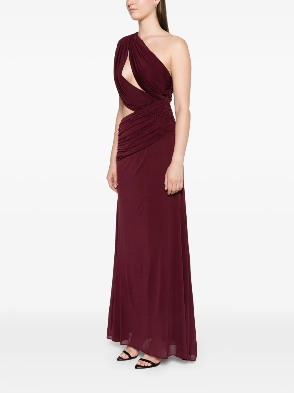 ARCINA ORI Sophie asymmetric cut-out maxi dress Paars