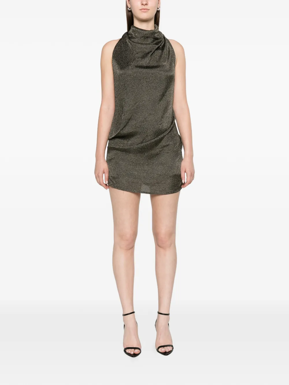 ARCINA ORI Asha dress khaki metallic Groen