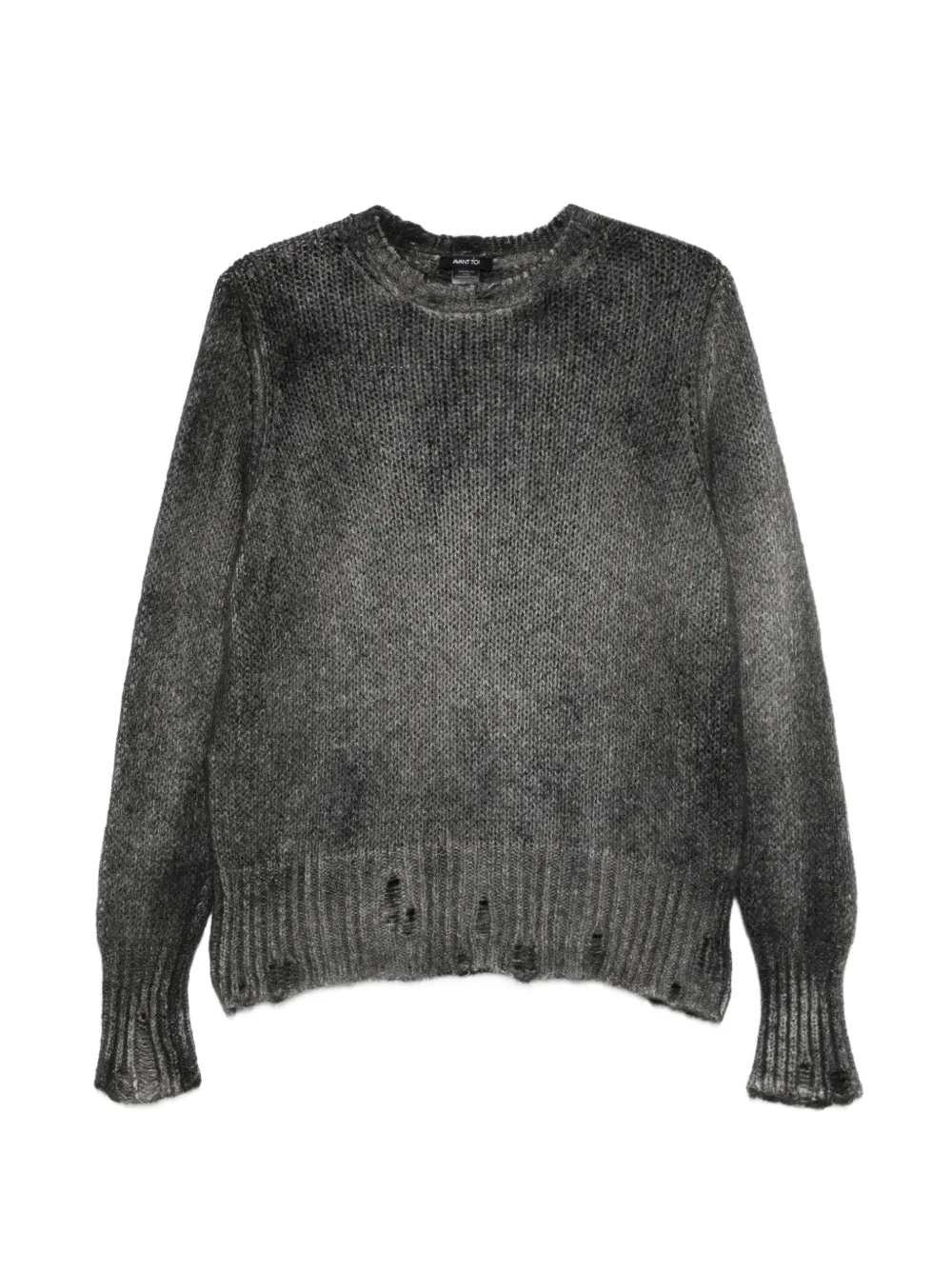 Avant Toi distressed mélange-effect sweater