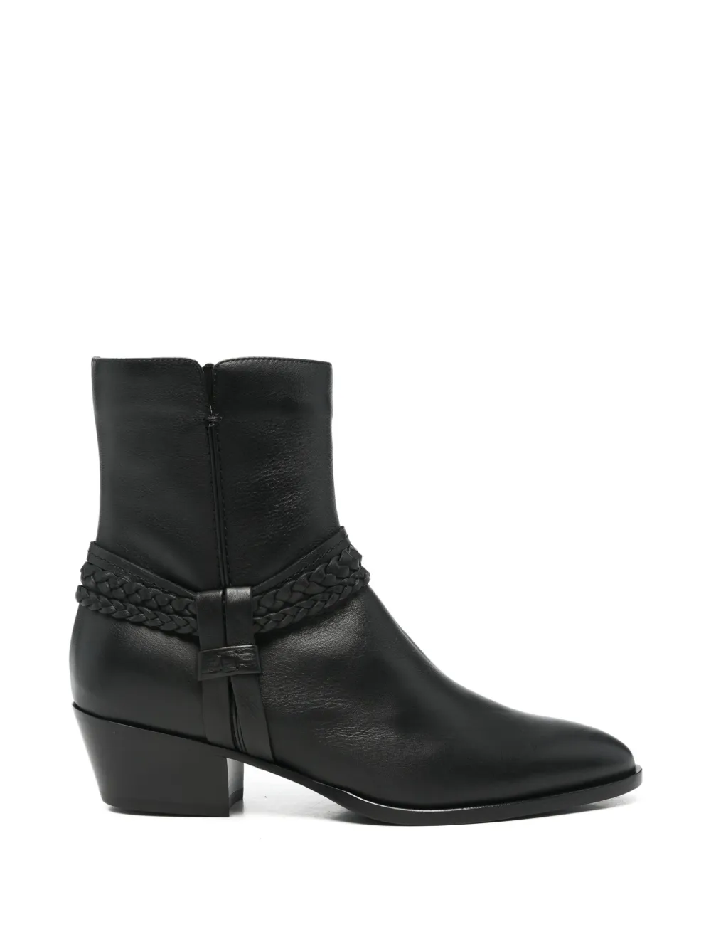 TRUMAN´S braided-strap leather ankle boots