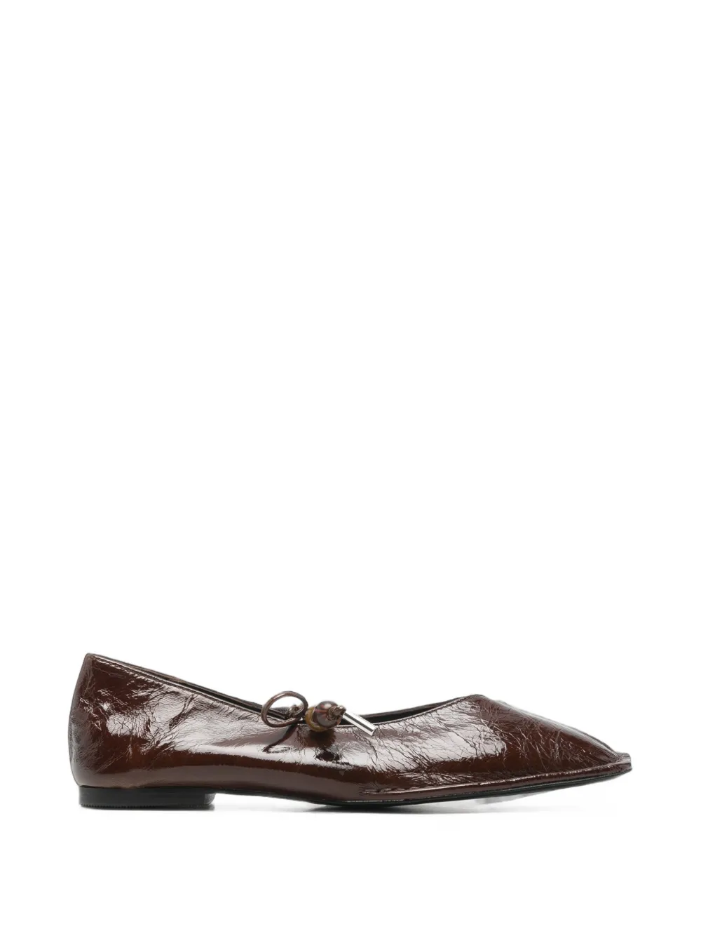 ALOHAS Sway bead-embellished leather ballet flats - Marrone