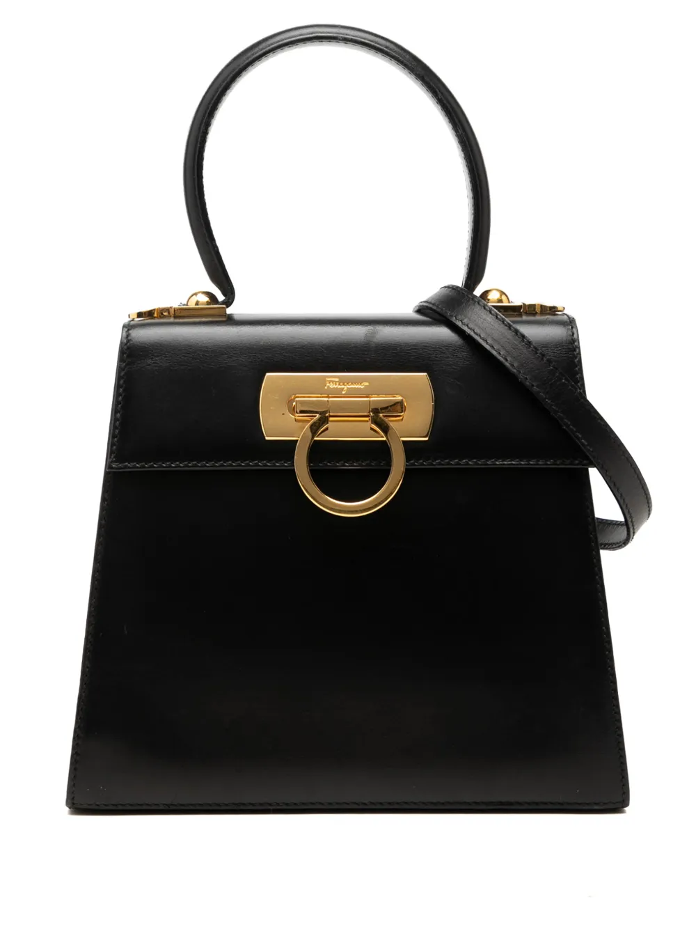Ferragamo Pre-Owned 2010-2026 Small Leather Gancini Iconic Top Handle Bag satchel - Nero