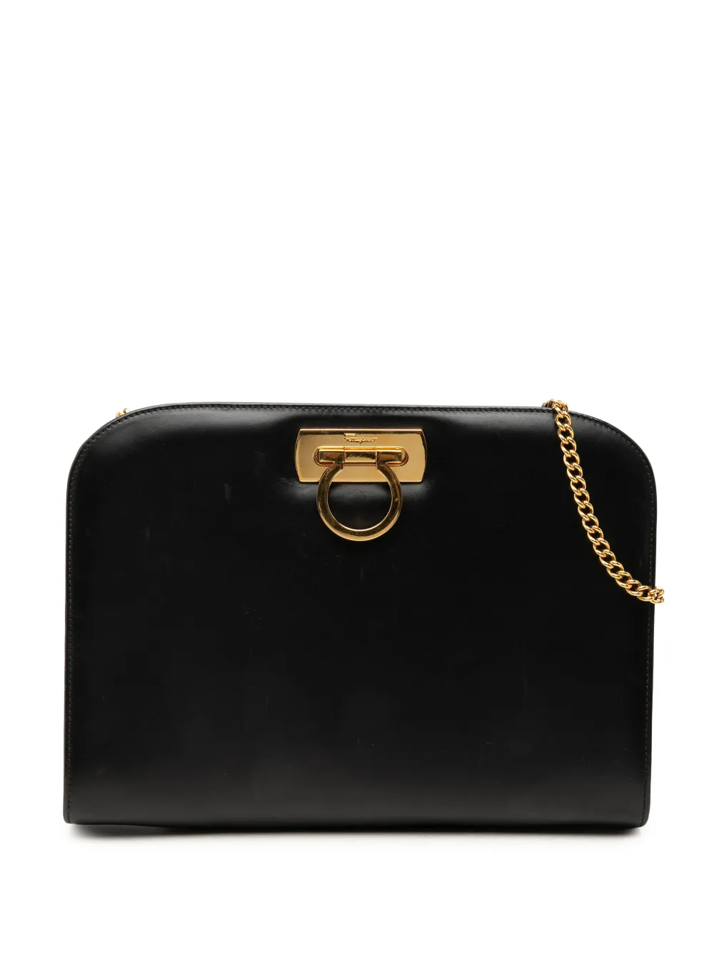 Ferragamo Pre-Owned 2010-2026 Leather Gancini Chain crossbody bag - Nero