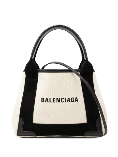 Balenciaga Pre-Owned 2018 Canvas Navy Cabas XS satchel