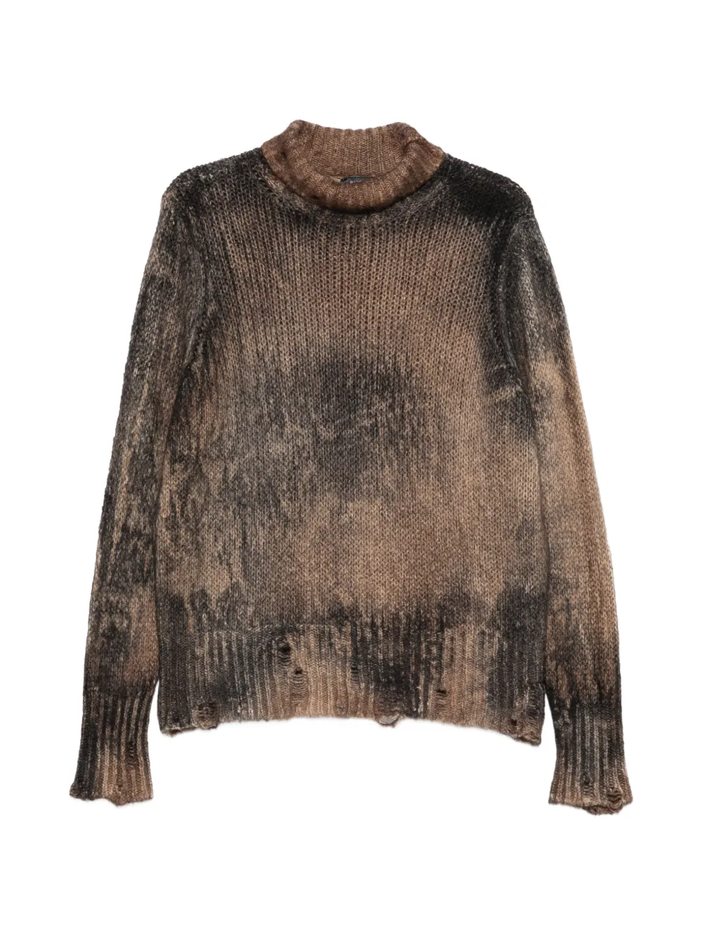 Avant Toi distressed-effect roll-neck sweater