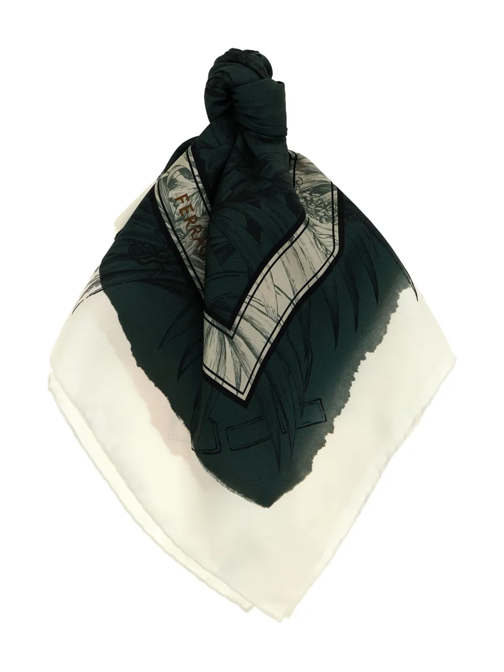 Ferragamo botanical-print silk scarf