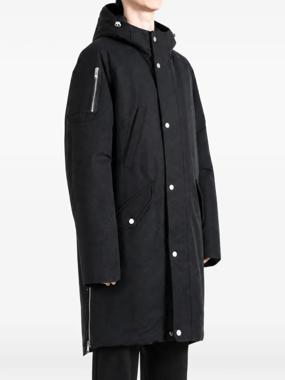 Moose Knuckles Parka met capuchon en logo-plakkaat Zwart