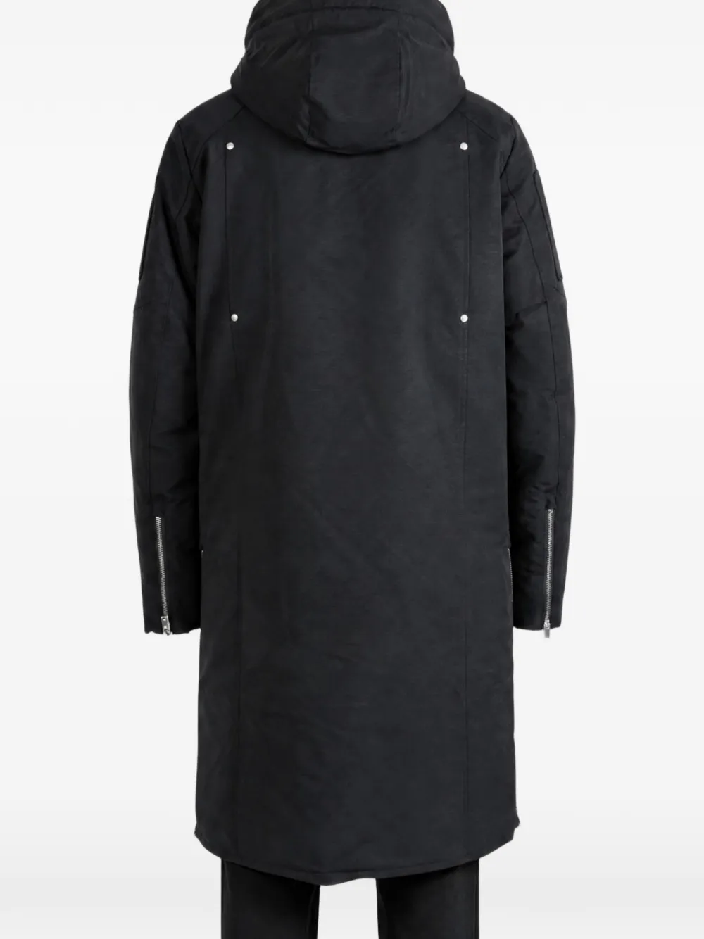 Moose Knuckles Parka met capuchon en logo-plakkaat Zwart