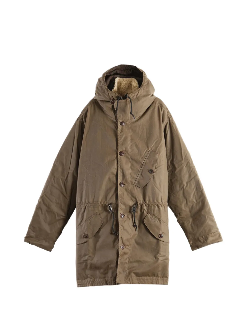 Barbour Ursula Hooded Button-fastening Coat In Brown